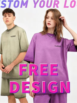 Customized T-shirts free Design logo images old design Gradient clothes 100% cotton cultural shirts oversize baggy shorts